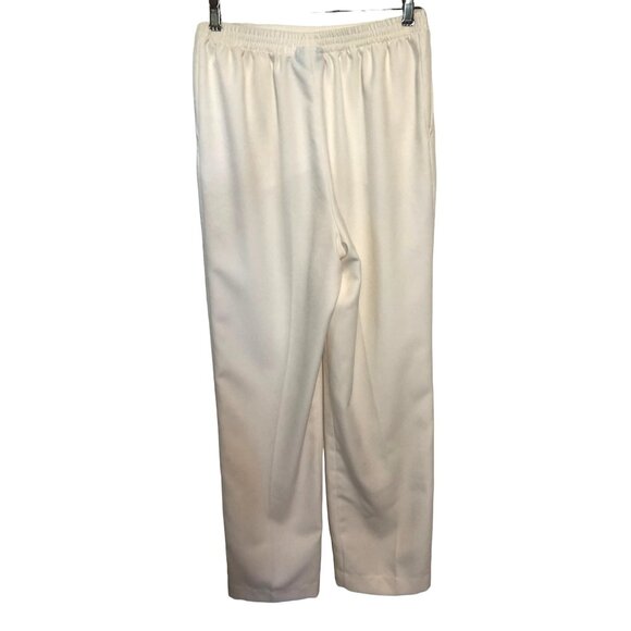 Koret Women’s Size 8 Ivory Pull On Elastic Waist Pants Pockets - Picture 2 of 6